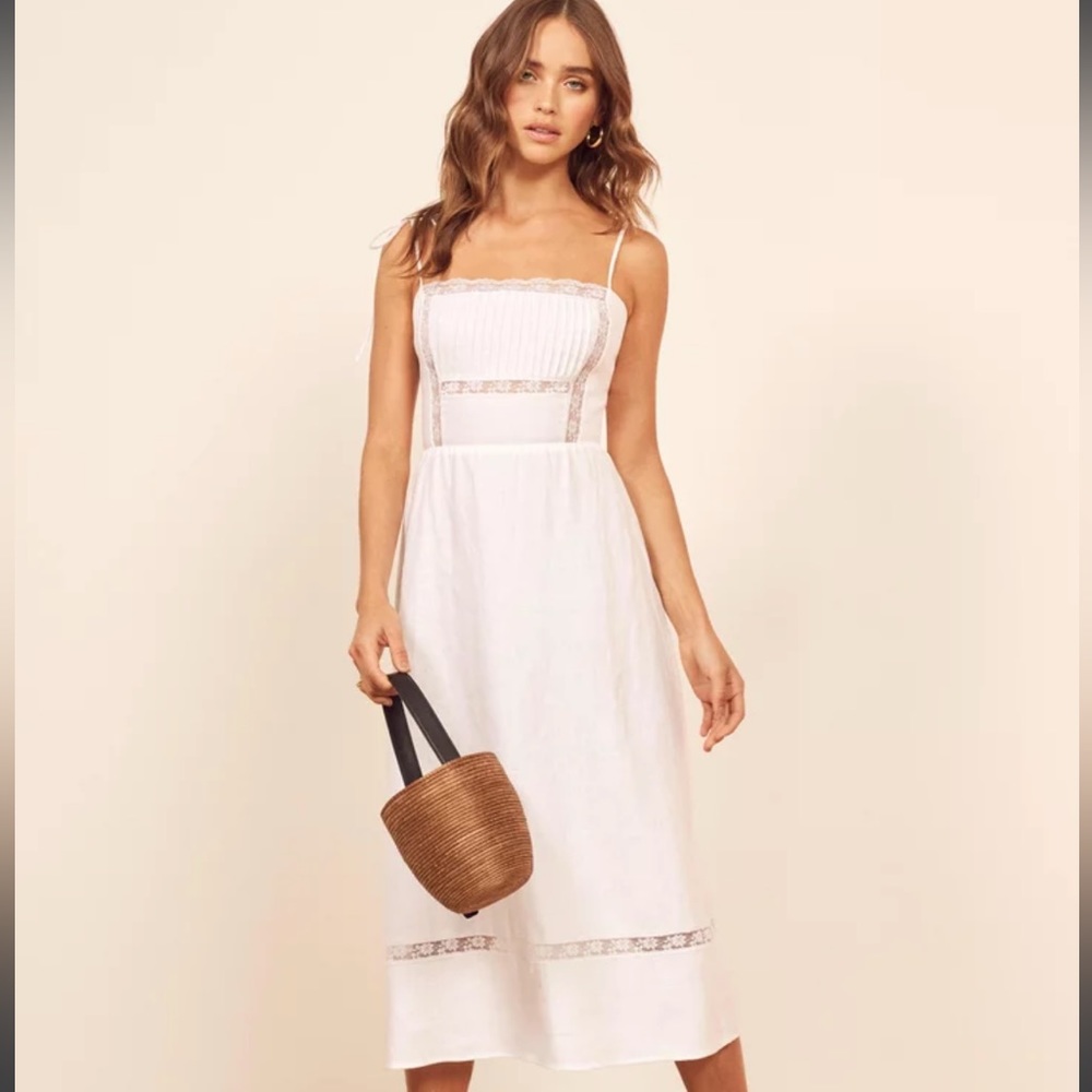 Reformation Wyoming dress - White Linen